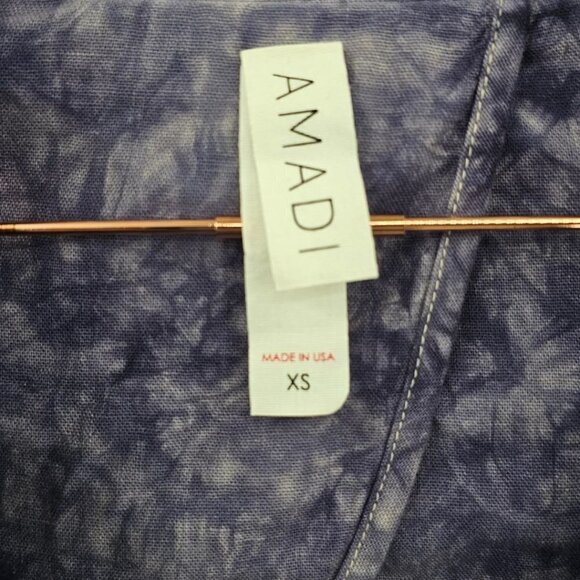 Anthropologie Amadi Hilde Shine Oversized Purple Tie Dye Linen Blazer - Picture 3 of 11